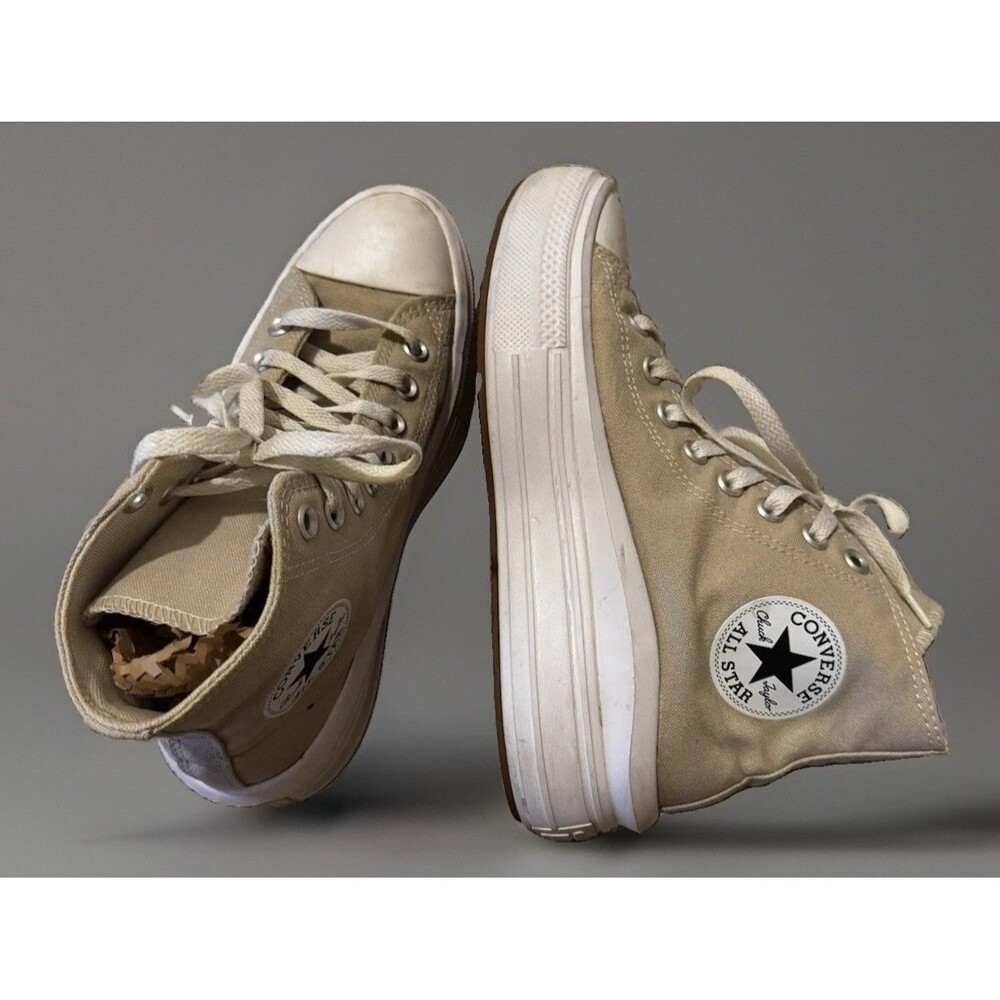 EUC Converse Chuck Taylor All Star Move Platform Hi Beach Stone A04365C